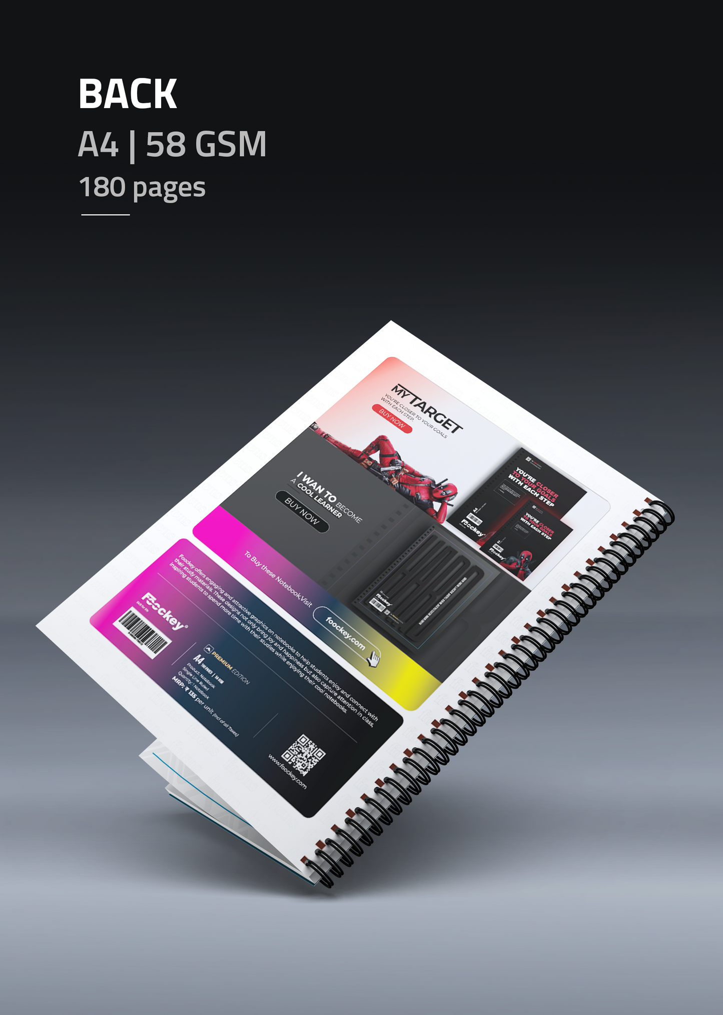 Focus | Premium Notebook | A4- 180 Pages | Spiral Bound